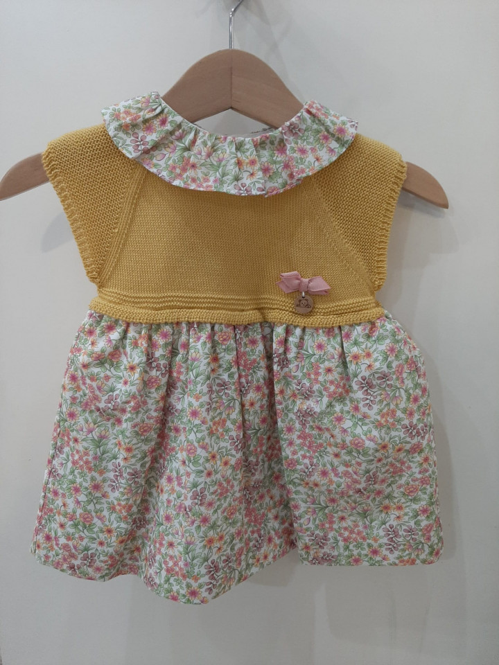 Vestido amarelo mostarda